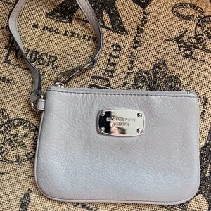 Michael Kors Silver and Gray Wristlet